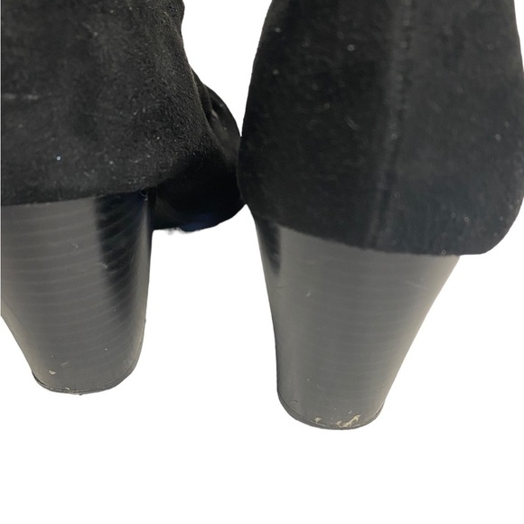 Clearance DIBA Ladies Black Faux suede ruched bootie size 8 Fabric upper 3” Heel - Picture 15 of 15